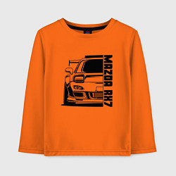 Лонгслив хлопковый детский Mazda RX7, цвет: оранжевый