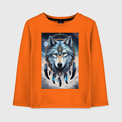 Детский лонгслив Шаман волк