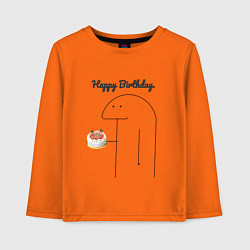 Лонгслив хлопковый детский Happy Birthday Party, цвет: оранжевый