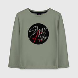 Лонгслив хлопковый детский Stray Kids logo, цвет: авокадо