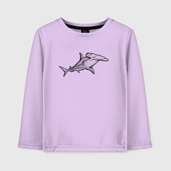 Лонгслив хлопковый детский Рыба-молот акула, цвет: лаванда