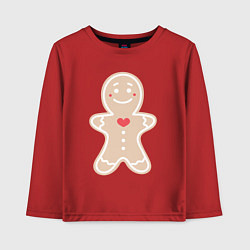 Лонгслив хлопковый детский Весёлый пряничек, цвет: красный