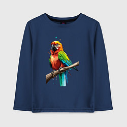 Лонгслив хлопковый детский Попугай какаду, цвет: тёмно-синий