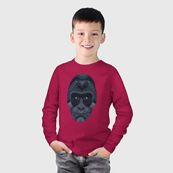 Лонгслив хлопковый детский Black gorilla, цвет: маджента — фото 2