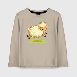 Лонгслив хлопковый детский Весёлая овечка, цвет: миндальный