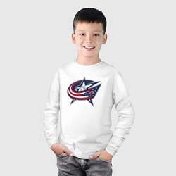 Лонгслив хлопковый детский Columbus blue jackets - hockey team - emblem, цвет: белый — фото 2