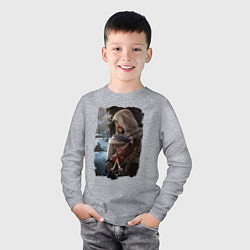 Лонгслив хлопковый детский Assassins Creed Mirage Асасин Крид Мираж, цвет: меланж — фото 2