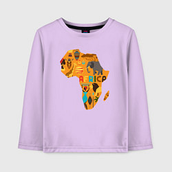 Лонгслив хлопковый детский Красочная Африка, цвет: лаванда