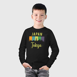 Лонгслив хлопковый детский Токио Япония, цвет: черный — фото 2