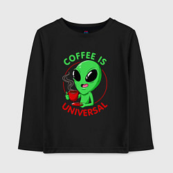 Лонгслив хлопковый детский Coffee is universal, цвет: черный