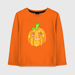 Лонгслив хлопковый детский Веселая тыква: для вечеринки на Хэллоуин, цвет: оранжевый
