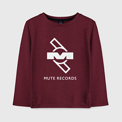 Лонгслив хлопковый детский Depeche Mode Mute Records Logo, цвет: меланж-бордовый
