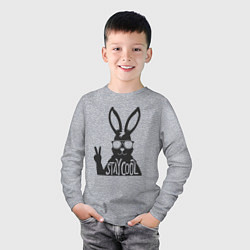 Лонгслив хлопковый детский Stay cool rabbit, цвет: меланж — фото 2