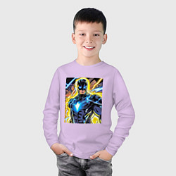 Лонгслив хлопковый детский Супергерой комиксов, цвет: лаванда — фото 2