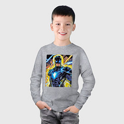 Лонгслив хлопковый детский Супергерой комиксов, цвет: меланж — фото 2