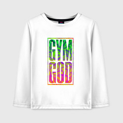 Лонгслив хлопковый детский Gym god, цвет: белый