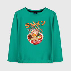 Лонгслив хлопковый детский Ramen Рамен, цвет: зеленый