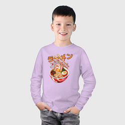Лонгслив хлопковый детский Ramen Рамен, цвет: лаванда — фото 2