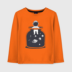 Лонгслив хлопковый детский Космическая банка, цвет: оранжевый