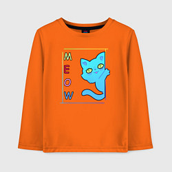 Лонгслив хлопковый детский Cat meow, цвет: оранжевый