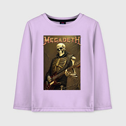 Лонгслив хлопковый детский Megadeth - skeleton - heavy metal, цвет: лаванда