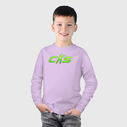 Лонгслив хлопковый детский CS2 green logo, цвет: лаванда — фото 2