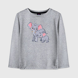 Лонгслив хлопковый детский Elephants family, цвет: меланж