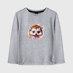 Детский лонгслив Маленький ежик акварель