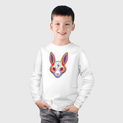 Лонгслив хлопковый детский Робот кролик, цвет: белый — фото 2