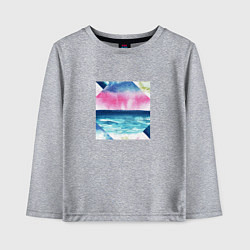 Лонгслив хлопковый детский Абстрактное море закат рассвет, цвет: меланж