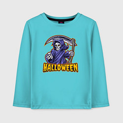 Лонгслив хлопковый детский Halloween dead, цвет: бирюзовый