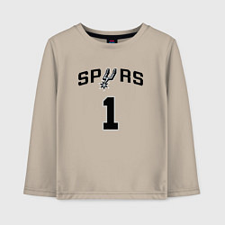 Лонгслив хлопковый детский Форма Виктор Вембаньяма, цвет: миндальный