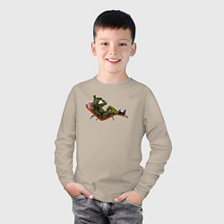 Лонгслив хлопковый детский Спрингтрап на отдыхе, цвет: миндальный — фото 2