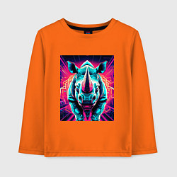 Детский лонгслив Кибер носорог