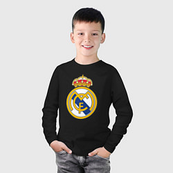 Лонгслив хлопковый детский Real madrid fc sport, цвет: черный — фото 2