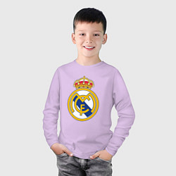 Лонгслив хлопковый детский Real madrid fc sport, цвет: лаванда — фото 2