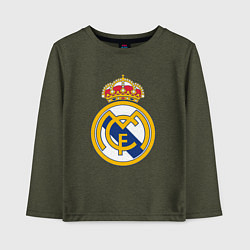 Лонгслив хлопковый детский Real madrid fc sport, цвет: меланж-хаки