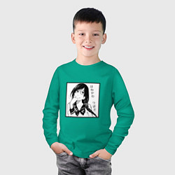 Лонгслив хлопковый детский Tsubasa Hanekawa, цвет: зеленый — фото 2
