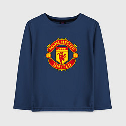 Лонгслив хлопковый детский Манчестер Юнайтед фк спорт, цвет: тёмно-синий