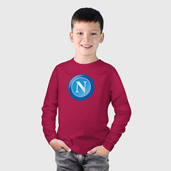 Лонгслив хлопковый детский Napoli sport club, цвет: маджента — фото 2