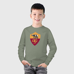 Лонгслив хлопковый детский Roma fc club, цвет: авокадо — фото 2