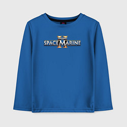 Лонгслив хлопковый детский Warhammer 40000 space marine 2 logo, цвет: синий