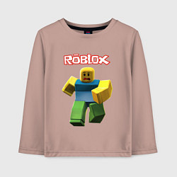 Лонгслив хлопковый детский Roblox бегущий персонаж, цвет: пыльно-розовый