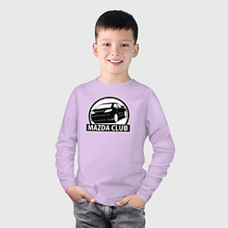 Лонгслив хлопковый детский Mazda club, цвет: лаванда — фото 2