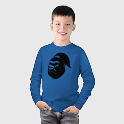 Лонгслив хлопковый детский Голова гориллы, цвет: синий — фото 2