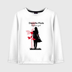 Лонгслив хлопковый детский Depeche Mode - Happiest Girl Collage, цвет: белый
