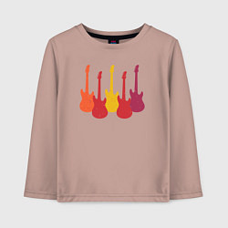 Лонгслив хлопковый детский Пять гитар, цвет: пыльно-розовый