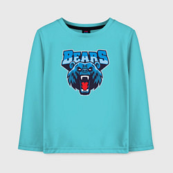 Лонгслив хлопковый детский Bears team, цвет: бирюзовый
