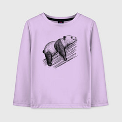 Лонгслив хлопковый детский Панда спит на дереве, цвет: лаванда