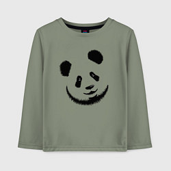 Лонгслив хлопковый детский Голова милой панды, цвет: авокадо